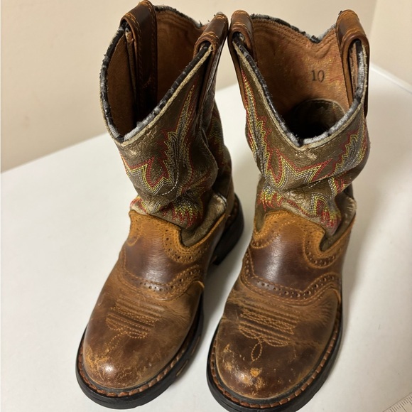 Ariat boots boys size 10 brown used - Picture 1 of 9
